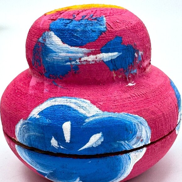 Hand-Painted Russian Matryoshka 4-Piece Wood Nesting Dolls Set Floral Design - Picture 11 of 15